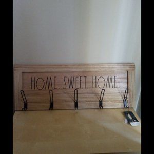 Rae Dunn "Home Sweet Home" sign with hooks